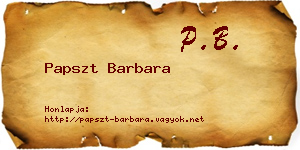 Papszt Barbara névjegykártya