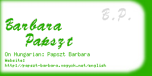barbara papszt business card